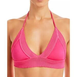 Peixoto Naomi Lace Detail Triangle Bikini Top L NWT